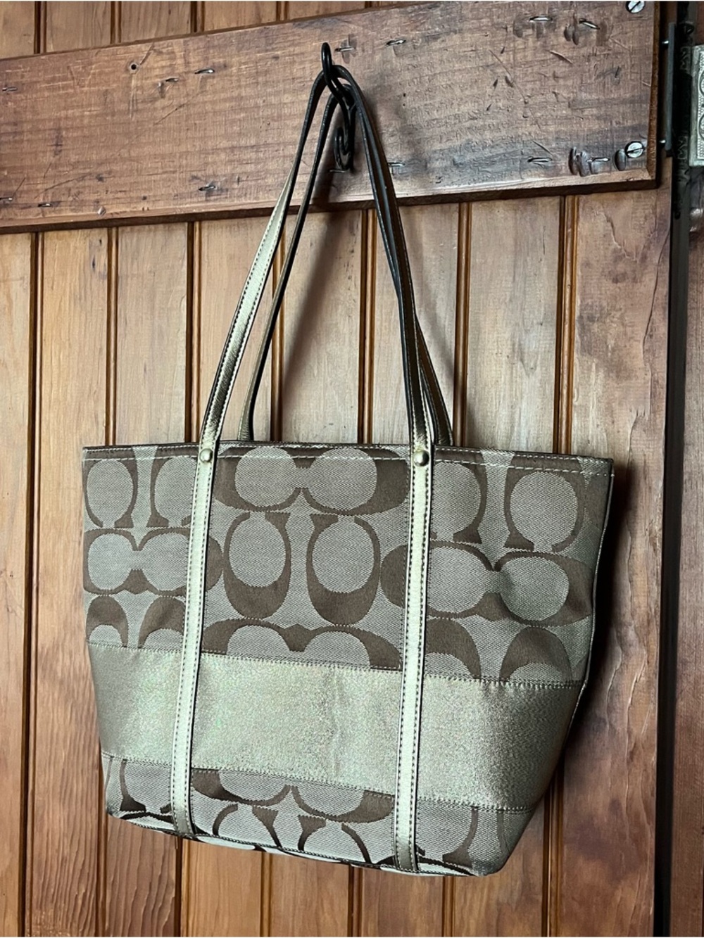 Coach Signature Stripe Tote Bag